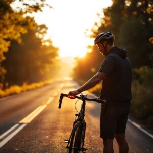 Vigilant beacon light system ensures maximum visibility during night rides.